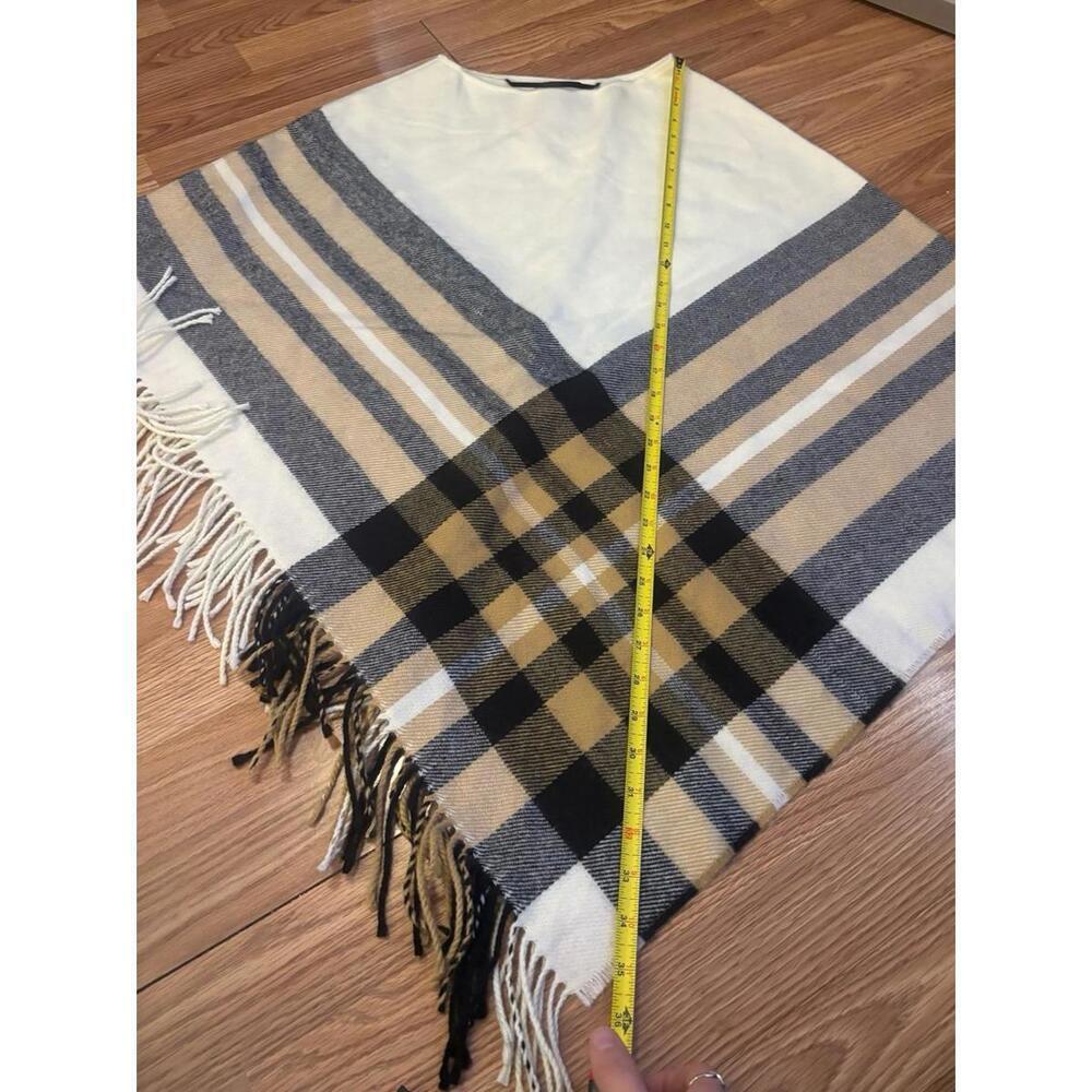 V. Fraas Plaid Brushed Poncho Sweater - Picture 4 of 5